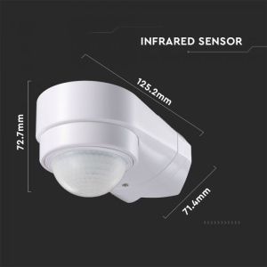 Infrared Motion Sensor White Body Adjustable For Corner