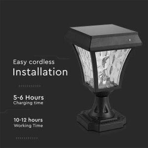 2W LED Solar Stand Lamp Black Body 3in1 IP44