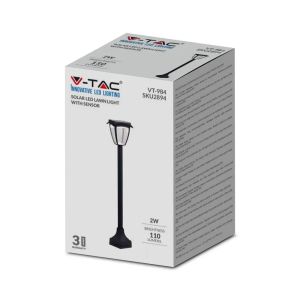 2W LED Solar Stand Lamp Black Body 3in1 IP44