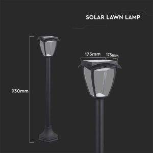 2W LED Solar Stand Lamp Black Body 3in1 IP44