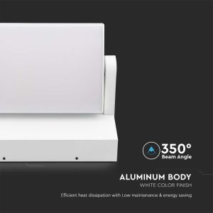 20W LED Wall Light White Body 3000K IP65