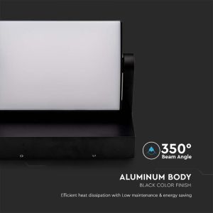 20W LED Wall Light Black Body 3000K IP65