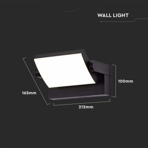 20W LED Wall Light Black Body 3000K IP65