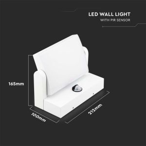 20W LED Wall Light Sensor White Body 3000K IP65