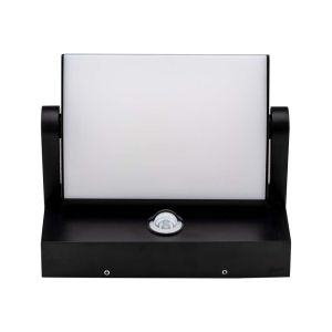 20W LED Wall Light Sensor Black Body 3000K IP65