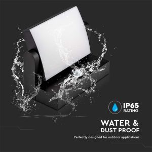 20W LED Wall Light Sensor Black Body 3000K IP65