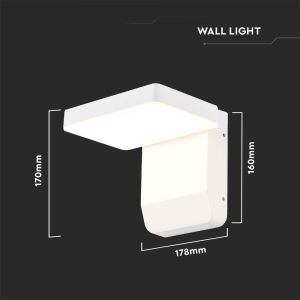 20W LED Wall Light White Body Square 3000K IP65