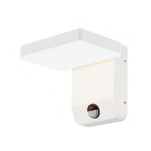 20W LED Wall Light Sensor White Body Square 3000K IP65