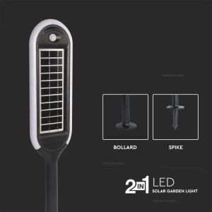 5W LED Solar Bollard Light With White + Black Body 4000K