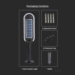 5W LED Solar Bollard Light With White + Black Body 4000K