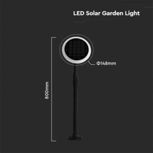 3W LED Solar Garden Light With White + Black Body 4000K