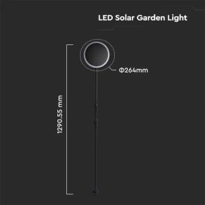 8W LED Solar Garden Light With White + Black Body 4000K