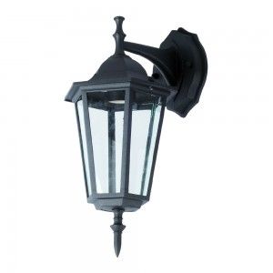 Wall Lamp E27 Matt Black Down