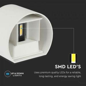 6W Wall Lamp With Bridglux Chip White Body Round IP65 3000K