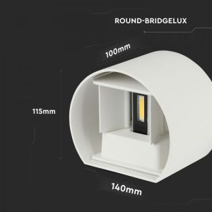 6W Wall Lamp With Bridglux Chip White Body Round IP65 3000K