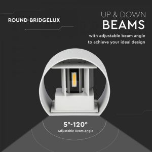 6W Wall Lamp With Bridglux Chip White Body Round IP65 3000K