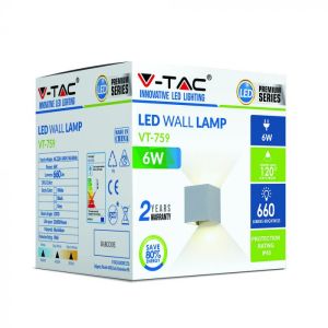 6W Wall Lamp With Bridglux Chip Grey Body Square IP65 4000K