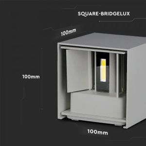 6W Wall Lamp With Bridglux Chip Grey Body Square IP65 4000K