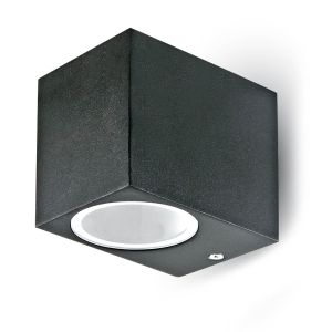 Wall Sleek Wall Fitting Aluminium Square Black 1Way IP44