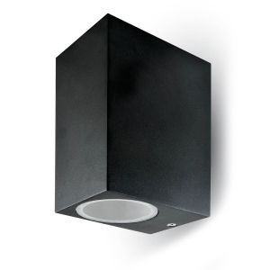 Wall Sleek Wall Fitting Aluminium Square Black 2Way IP44