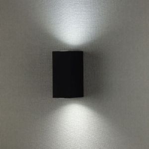 Wall Sleek Wall Fitting Aluminium Square Black 2Way IP44