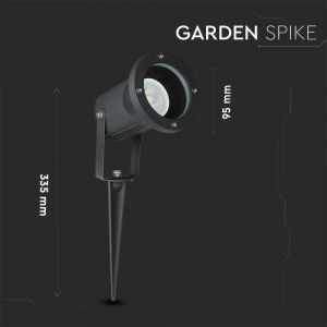 Garden Spike Aluminium Body GU10 Black IP65