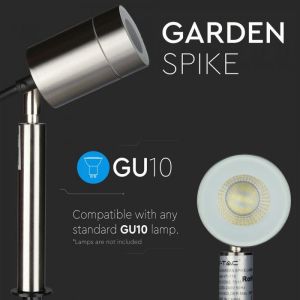 Garden Spike Aluminium Body GU10 White IP65