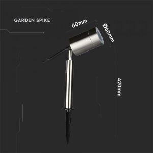 Garden Spike Aluminium Body GU10 White IP65