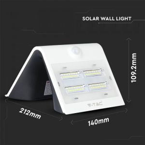 3W LED Solar Wall Light 3000K+4000K White+Black Body