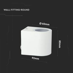 Wall Sleek Wall Fitting Round White Body 1Way IP44