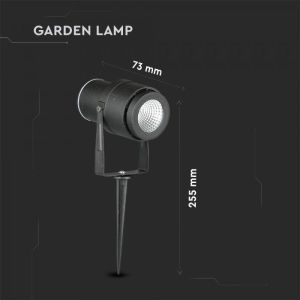 12W LED Garden Spike Lamp Black Body Green