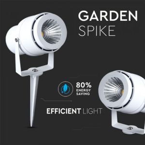 12W LED Garden Spike Lamp White Body Green