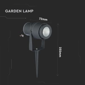 12W LED Garden Spike Lamp Grey Body Green