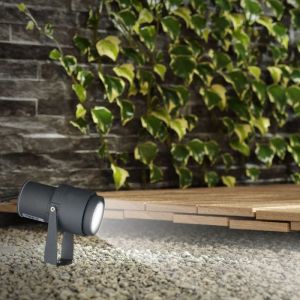 12W LED Garden Spike Lamp Grey Body Green