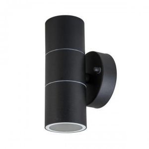 GU10 Wall Fitting Stainless Steel Body Matt Black IP44 2Way