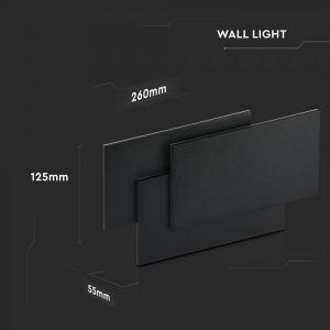 12W LED Wall Light Black Body 4000K IP20