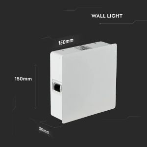 4W LED Wall Light White Body Square 4000K IP65