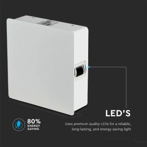 4W LED Wall Light White Body Square 4000K IP65