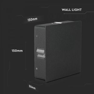 4W LED Wall Light Black Body Square 4000K IP65