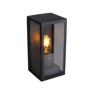 Wall Lamp 1*E27 Matt Black Clear Glass