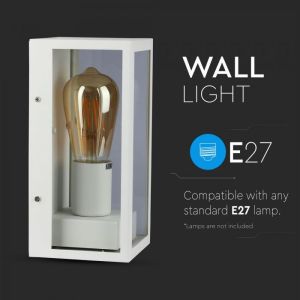 Wall Lamp 1*E27 Matt White Clear Glass