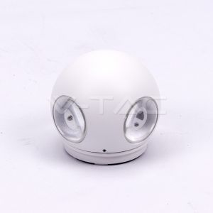 4W LED Wall Light White Body Round 3000K IP65