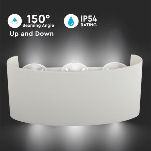 6W LED Wall Light Sand White IP54 4000K