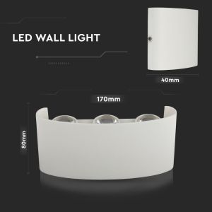 6W LED Wall Light Sand White IP54 4000K