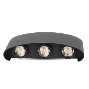 6W LED Wall Light Sand Black IP54 4000K