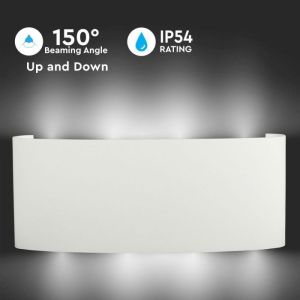 8W LED Wall Light Sand White IP54 3000K