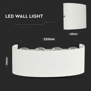 8W LED Wall Light Sand White IP54 3000K