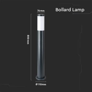 Е27 Bollard Lamp 80CM With Stainless Steel Body Grey IP44