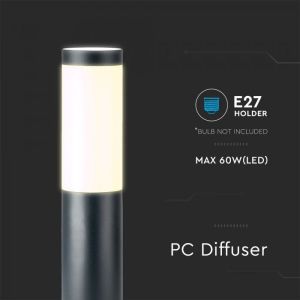 Е27 Bollard Lamp 110CM With Stainless Steel Body Grey IP44