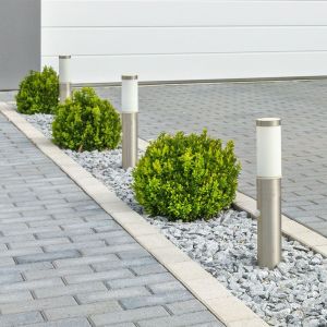 E27 Bollard Lamp 45CM PIR Sensor With Stainless Steel Body Satin Nickel IP44